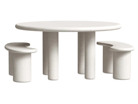 Pranzo all'aperto sulla Terra Modello 3D