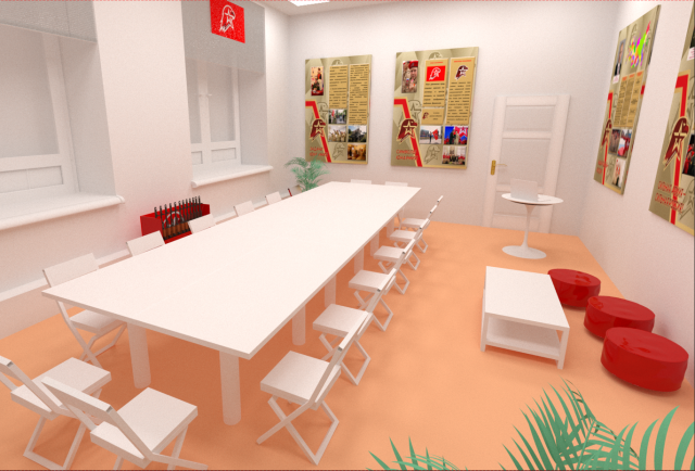 army room 3D Model .c4d .max .obj .3ds .fbx .stl .blend 