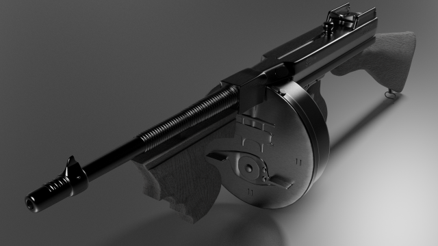 thompson m1928 3D Model .c4d .max .obj .3ds .fbx .stl .blend 