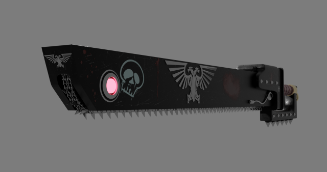 chainsword 3D Model .c4d .max .obj .3ds .fbx .stl .blend 