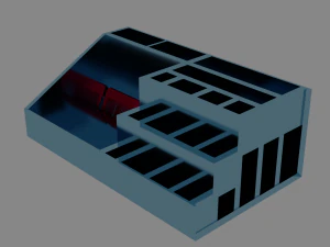 organizer for cosmetics and hairbrush 3D Model