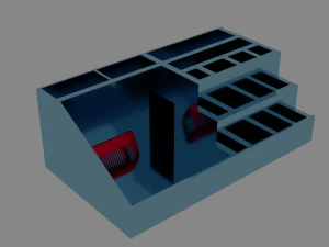 organizer for cosmetics and hairbrush 3D Model