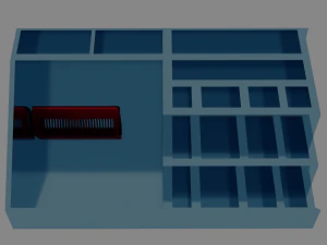 organizer for cosmetics and hairbrush 3D Model