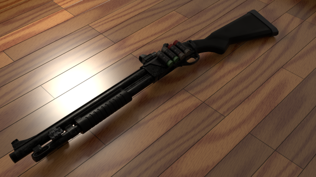 remington 870 3D Model .c4d .max .obj .3ds .fbx .stl .blend