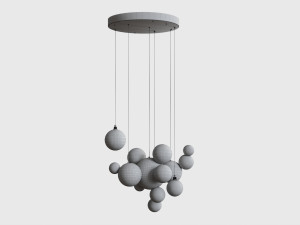 pendant lamp made of wooden balls lampatron helsing 3D Model