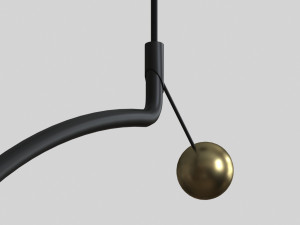 pendant lamp delight axo light liaison m1 black - gold 3D 模型