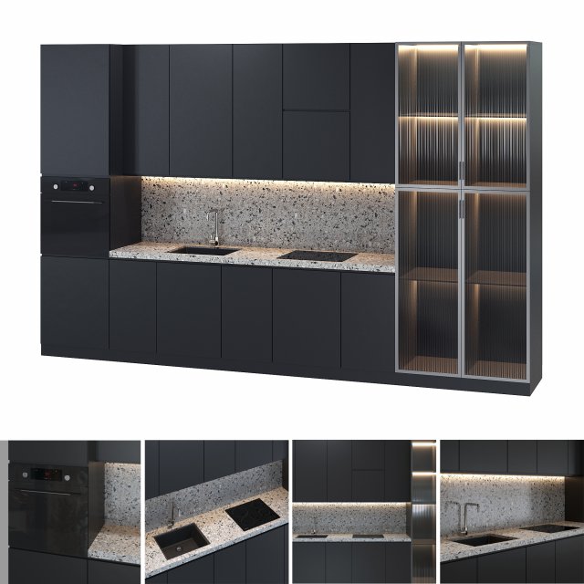 modern kitchen 3Dモデル .c4d .max .obj .3ds .fbx .stl .blend 