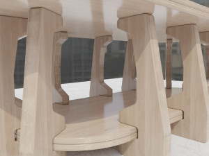 tavolino in legno 3d 3D 模型