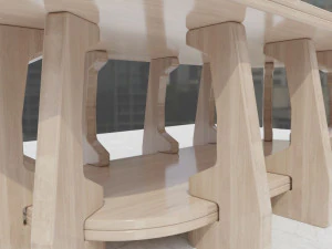 tavolino in legno 3d 3D Model