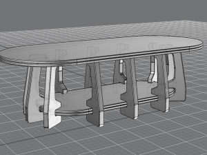 tavolino in legno 3d 3D 模型
