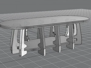 tavolino in legno 3d 3D Model