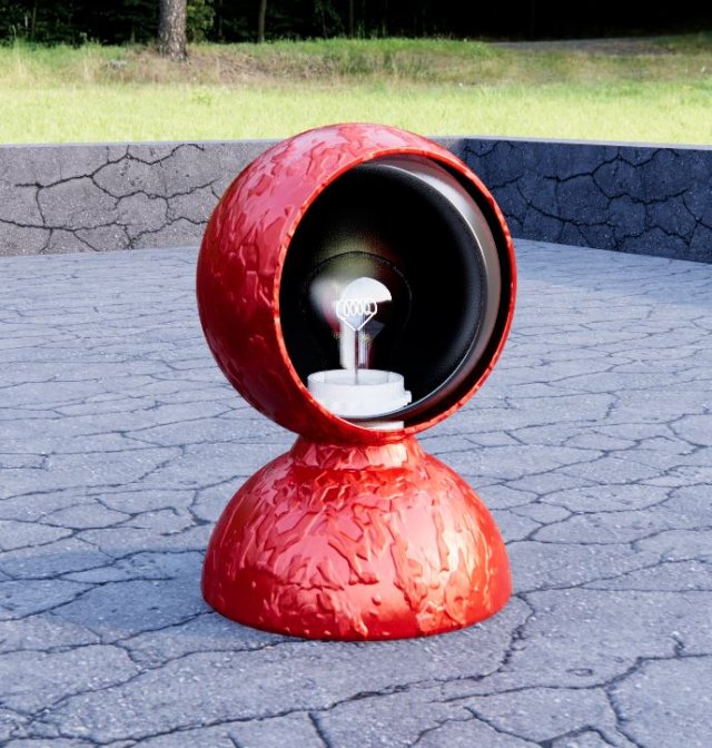 lampada metallo rossa Model 3D .c4d .max .obj .3ds .fbx .stl .blend 
