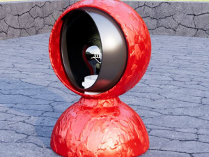 lampada metallo rossa Model 3D