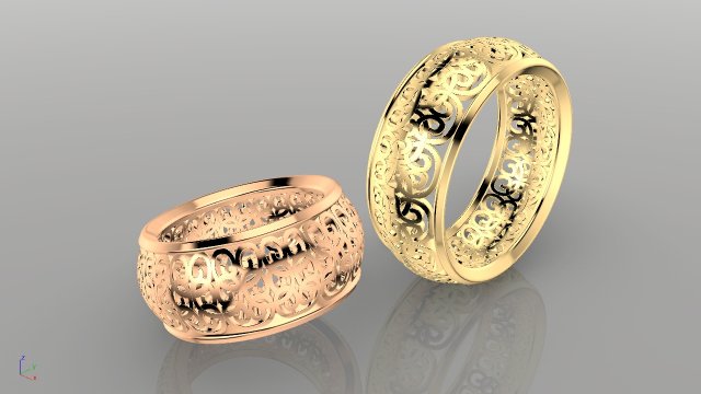 patterned women ring - model 2 3D 打印模型 .c4d .max .obj .3ds .fbx .stl .blend 