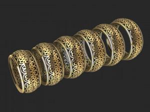 patterned women ring - model 2 3D 打印模型