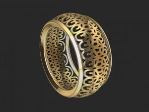 patterned women ring - model 2 3D 打印模型