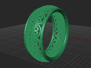 patterned women ring - model 2 3D 打印模型