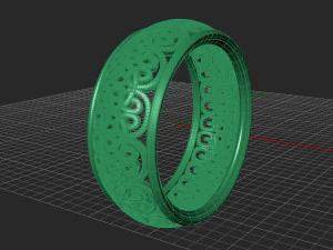 patterned women ring - model 2 3D Print Model