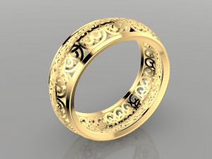 patterned women ring - model 2 3D 打印模型