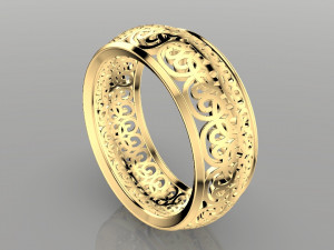 patterned women ring - model 2 3D 打印模型
