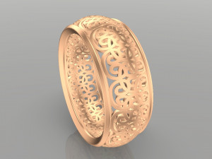 patterned women ring - model 2 3D 打印模型