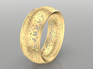 patterned women ring - model 2 3D 打印模型