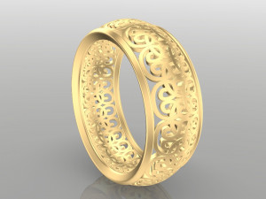 patterned women ring - model 2 3D 打印模型