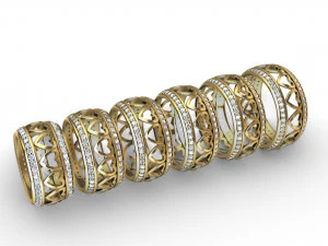 patterned women ring - model 3 - 3d print model 3D Print Model