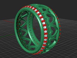 patterned women ring - model 3 - 3d print model 3D Print Model