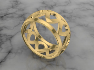 patterned ring - model 3 3d print model 3D Print Model
