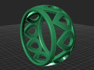 patterned ring - model 3 3d print model 3D Print Model