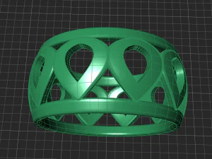 patterned ring - model 3 3d print model 3D Print Model