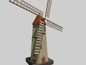 mill with surrounding objects 3D Модель