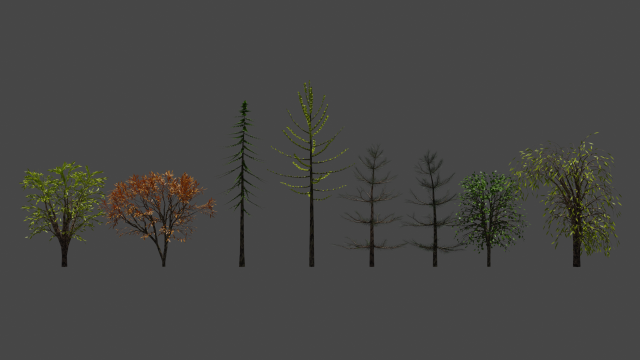8 trees Model 3D .c4d .max .obj .3ds .fbx .stl .blend 