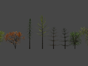 8 trees 3D Model