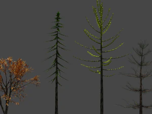 8 B&auml;ume 3D Modell