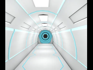 corredor de fic&ccedil;&atilde;o cient&iacute;fica Modelo 3D