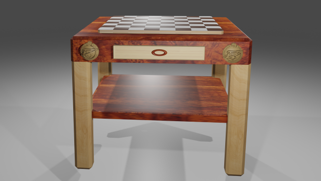 football style chess table Model 3D .c4d .max .obj .3ds .fbx .stl .blend 