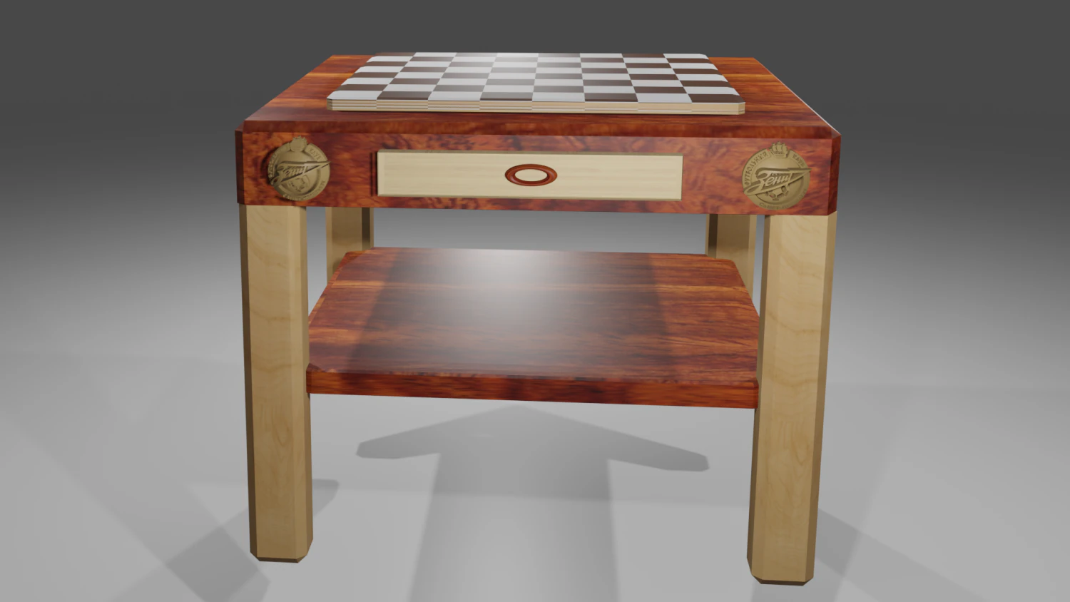 football style chess table 3D Model .c4d .max .obj .3ds .fbx .stl .blend 