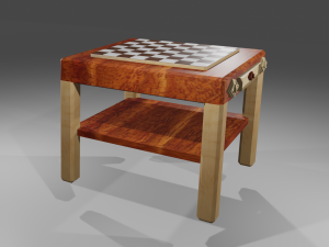 football style chess table Model 3D