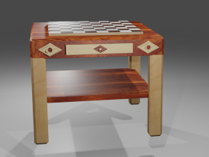 football style chess table Model 3D