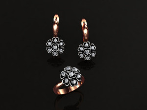 ring end earrings 3D Модель