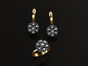 ring end earrings Model 3D