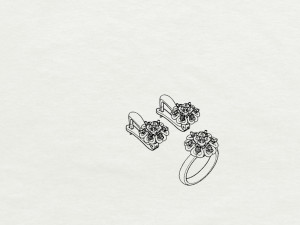 ring end earrings 3D Модель