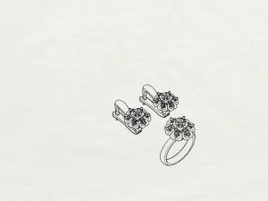 ring end earrings 3D Model