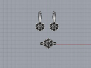 ring end earrings 3D Модель
