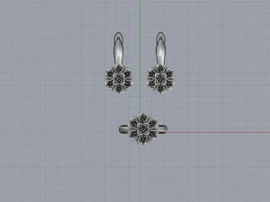 ring end earrings 3D Model