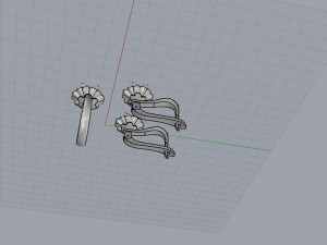ring end earrings 3D Модель
