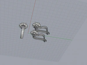 ring end earrings 3D Model