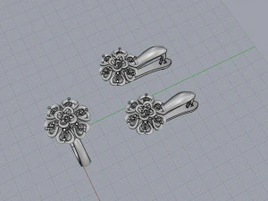 ring end earrings 3D Model